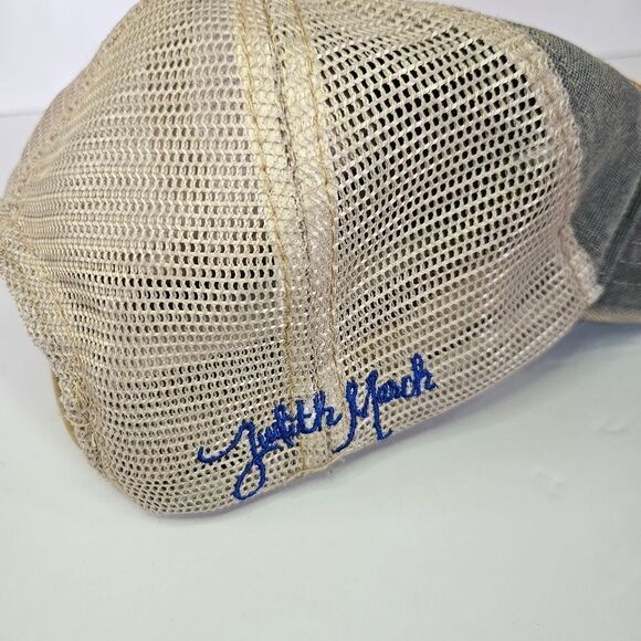 Judith March Headmost Texas Embroidered Patch Trucker Hat In Distressed Denim